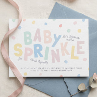Faire-part de Baby Sprinkle Pastel | Confettis