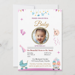 Faire-part de Baby Sprinkle personnalisable