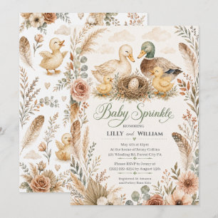 Faire-part de Baby Sprinkle pour deux frères et sœ