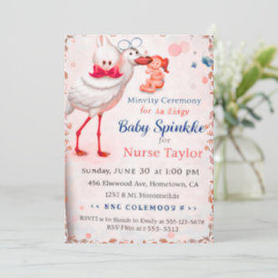 Faire-part de Baby Sprinkle pour Maman Infirmière,