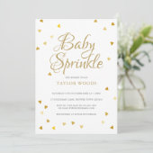Faire-part de Baby Sprinkle / Shower Bébé coeurs d (Debout devant)