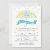 Faire-part de Baby Sprinkle Shower Parasol en Dent (Devant)