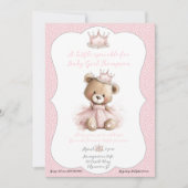 Faire-part de Baby Sprinkle Teddy Bear Princess (Devant)