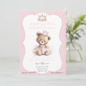 Faire-part de Baby Sprinkle Teddy Bear Princess (Debout devant)