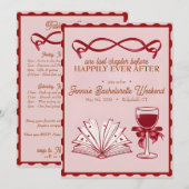 Faire-part de Bachelorette Coquette Bow personnali (Devant / Derrière)