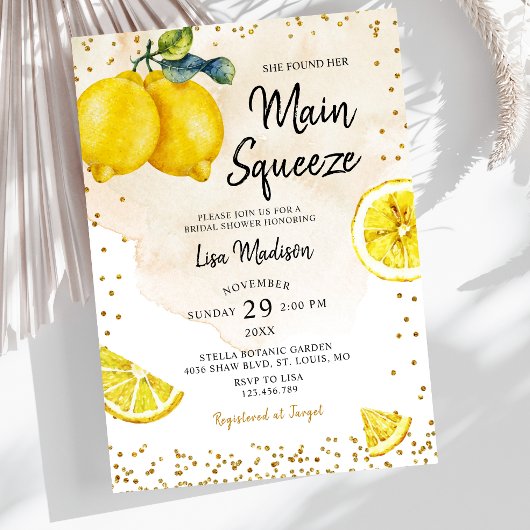 Faire-part de bains de mariage Lemon main squeeze