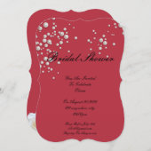 faire-part de bains de mariage perle rouge cramois (Devant / Derrière)