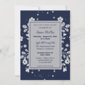 Faire-part de bains de mariée floraux blancs (Devant)