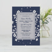 Faire-part de bains de mariée floraux blancs (Debout devant)