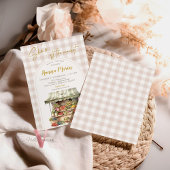 Faire-part de bains de mariée Gingham Beige Off Th