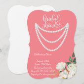 faire-part de bains de mariée perles en rose (Devant / Derrière)