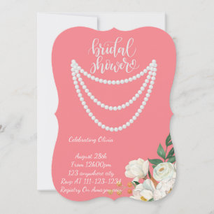 faire-part de bains de mariée perles en rose