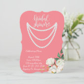 faire-part de bains de mariée perles en rose (Debout devant)