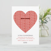 Faire-part de baiser de bridal shower rouge noir (Debout devant)
