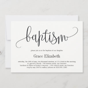 Faire-part de baptême à calligraphie charmante