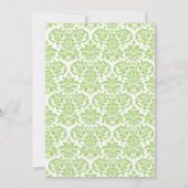 Faire-part de baptême à croix en damas vert (Dos)