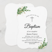 Faire-part de baptême à la verdure luxuriante et à (Devant / Derrière)