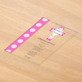 Faire-part de baptême acrylique rose pour filles (Poser)