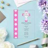 Faire-part de baptême acrylique rose pour filles (Insitu (Mariage))