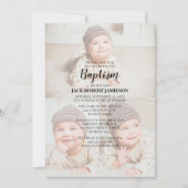 Faire-Part de Baptême avec Collage de Photo Modern (Devant)