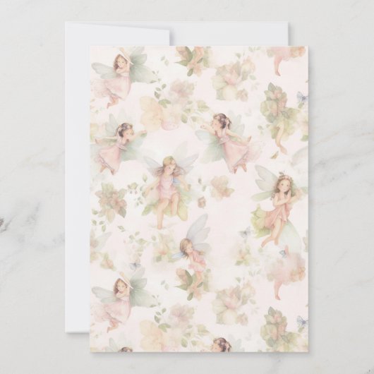 Faire-part de baptême bébé trois anges aquarelle (Dos)