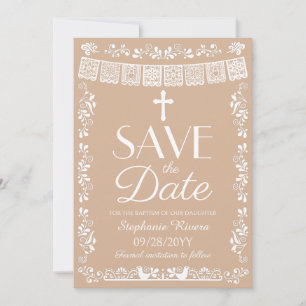 Faire-part de baptême Beige Cielito Lindo Save the