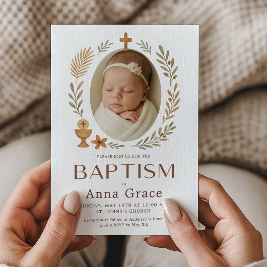 Faire-part de baptême bohème pour bébé