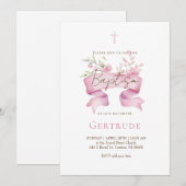 faire-part de baptême bouquet délicat (Devant / Derrière)