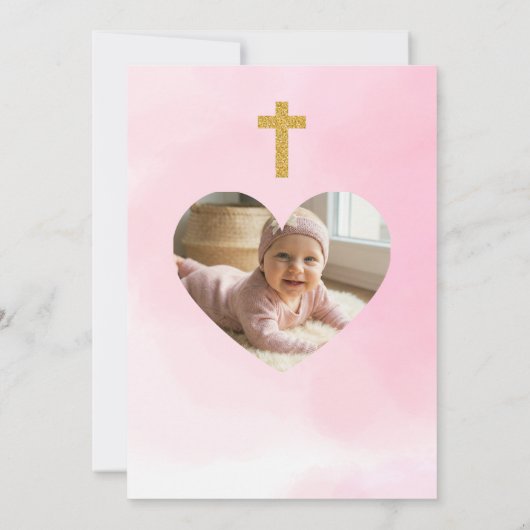 Faire-part de baptême de bébé fille modifiable (Dos)