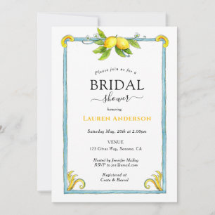 Faire-part de bapteme de mariage aquarelle au citr