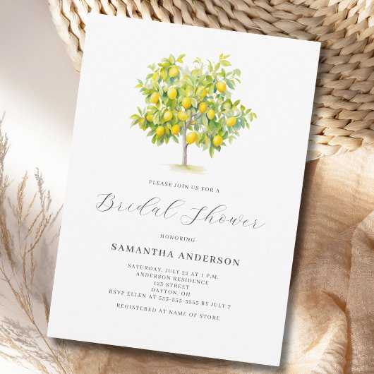 Faire-part de bapteme de mariage au citron