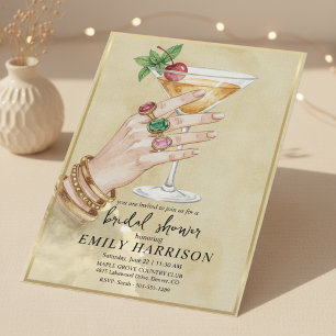 Faire-part de bapteme de mariage au cocktail éléga