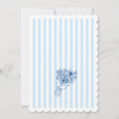 Faire-part de bapteme de mariage avec rayures bleu (Dos)