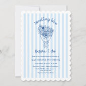 Faire-part de bapteme de mariage avec rayures bleu (Devant)