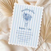 Faire-part de bapteme de mariage avec rayures bleu