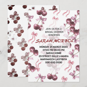 Faire-part de bapteme de mariage Cherry on Top