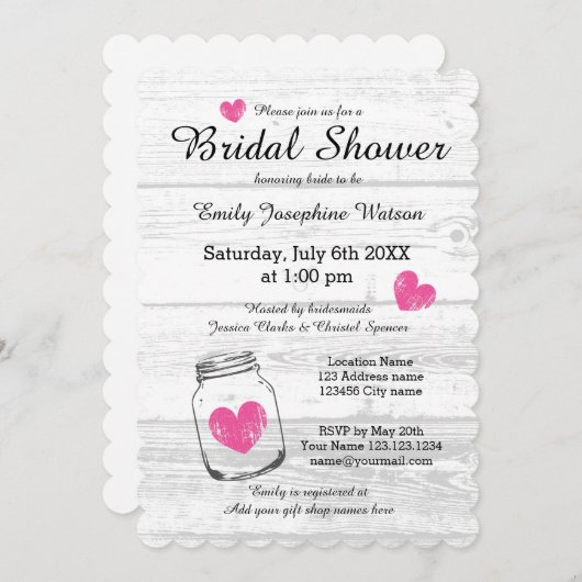 Faire-part de bapteme de mariage en pot de maçon e (Devant / Derrière)