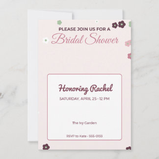 Faire-part de bapteme de mariage floral rose éléga