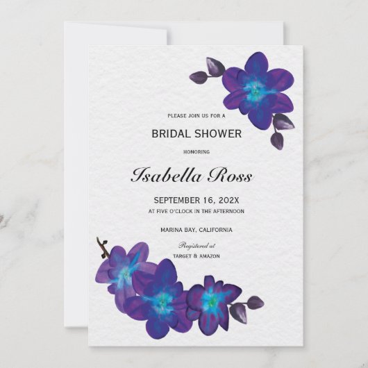 Faire-part de bapteme de mariage imprimable Orchid (Devant)