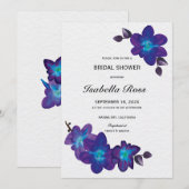 Faire-part de bapteme de mariage imprimable Orchid (Devant / Derrière)