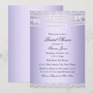 Faire-part de bapteme de mariage Lace & Pearl Viol