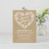 Faire-part de bapteme de mariage Lacy Leaves (Debout devant)