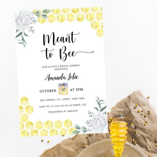 Faire-part de bapteme de mariage Meant to Bee