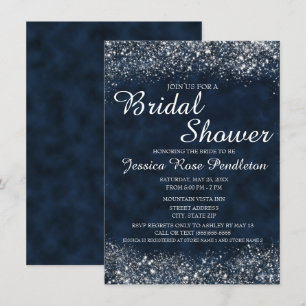 Faire-part de bapteme de mariage Navy Blue White S