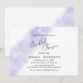 Faire-part de bapteme de mariage violet | Lavis à (Devant / Derrière)