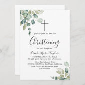 Faire-part de baptême de verdure d'été (Devant / Derrière)