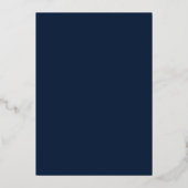 Faire-part de baptême en feuille bleue avec feuill (Verso)