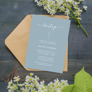 Faire-part de baptême espagnol Minimaliste Dusty B