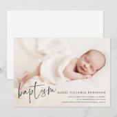 Faire-part de baptême et de christening de script  (Devant / Derrière)