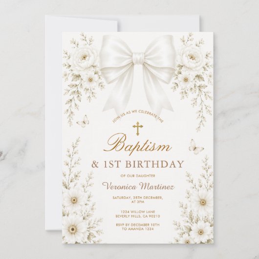 Faire-part de baptême et de premier anniversaire a (Devant)